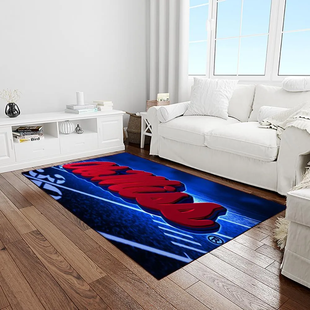 NCAA Ole Miss Rebels Sport Basketball And Foolball Team Logo Rectangle Area Rug 612UR-2247