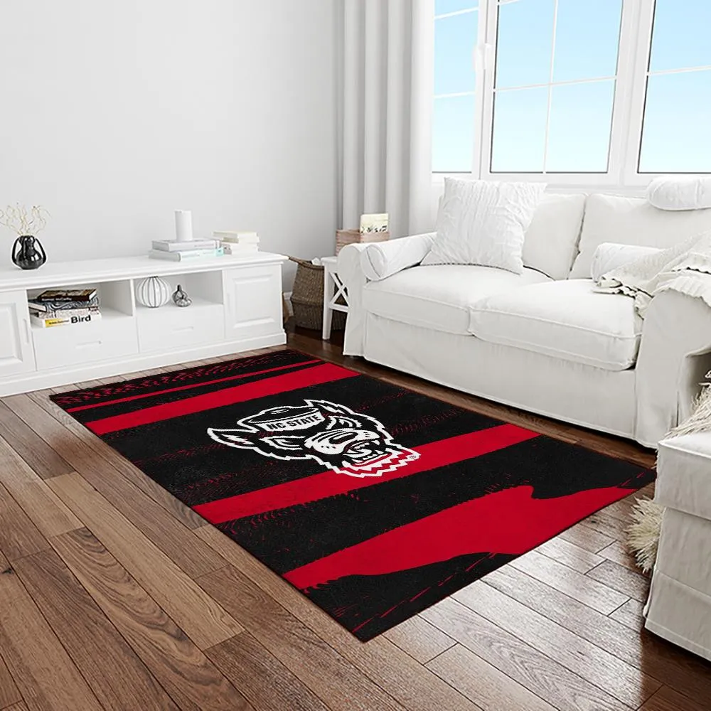 NCAA NC State Wolfpack Sport Basketball And Foolball Team Logo Rectangle Area Rug 278TM-8300