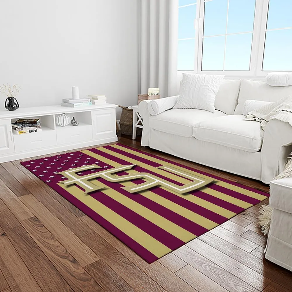 NCAA Florida State Seminoles Sport Basketball And Foolball Team Logo Rectangle Area Rug 872WW-1877