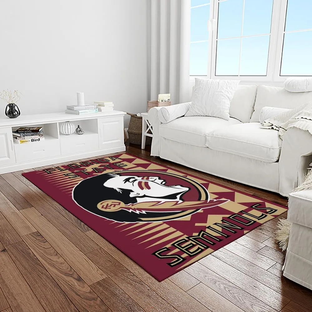 NCAA Florida State Seminoles Sport Basketball And Foolball Team Logo Rectangle Area Rug 239BC-1423