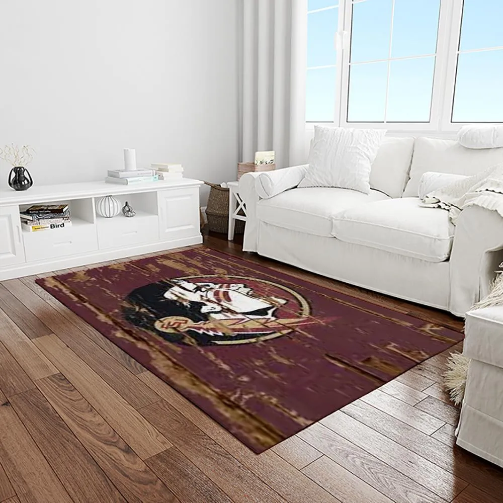 NCAA Florida State Seminoles Sport Basketball And Foolball Team Logo Rectangle Area Rug 895QE-9892