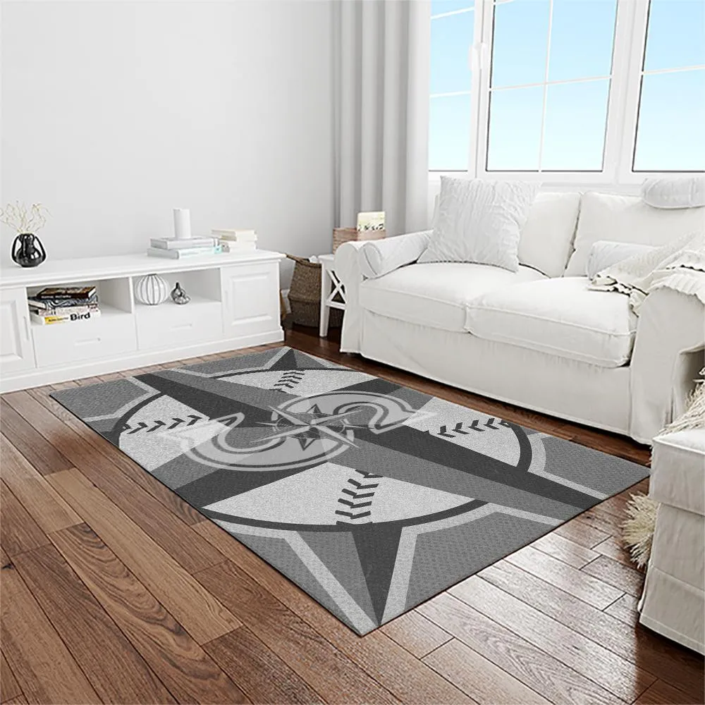 MLB Seattle Mariners Baseball Team Logo Rectangle Area Rug 655MH-1107