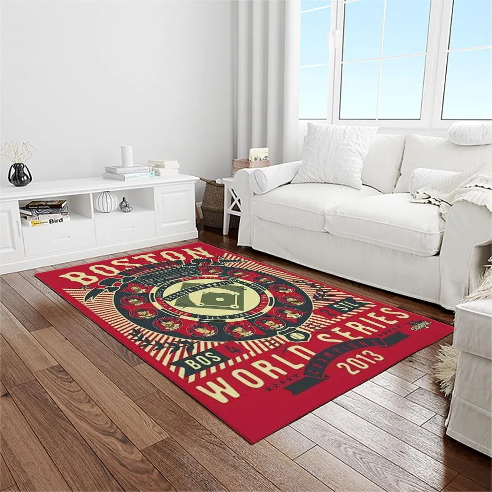 MLB Boston Red Sox Baseball Team Logo Rectangle Area Rug 573PE-2810