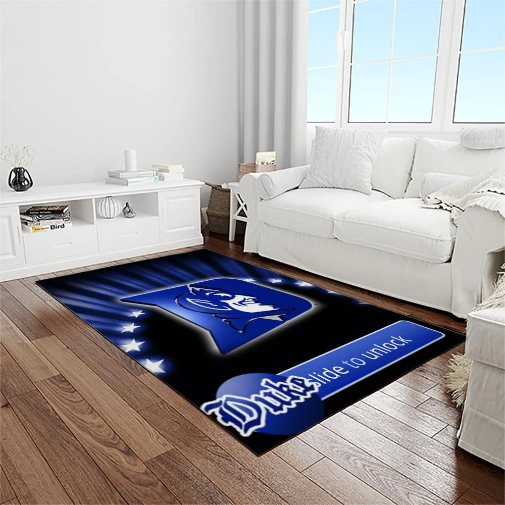 NCAA Duke Blue Devils College Sport Basketball And Foolball Team Logo Rectangle Area Rug 548QO-2369