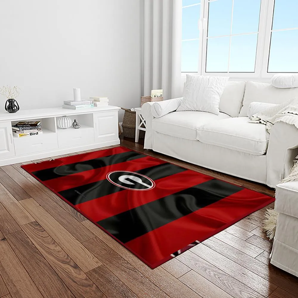 NCAA Georgia Bulldogs College Sport Basketball And Foolball Team Logo Rectangle Area Rug 534JY-9549