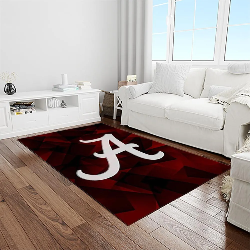 NCAA Alabama Crimson Tide College Sport Basketball And Foolball Team Logo Rectangle Area Rug 986BA-1830