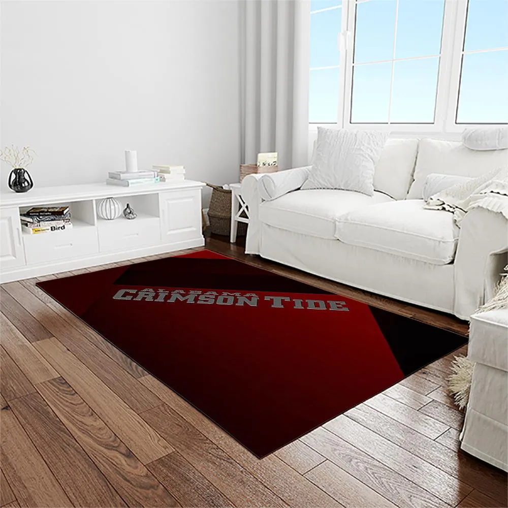 NCAA Alabama Crimson Tide College Sport Basketball And Foolball Team Logo Rectangle Area Rug 758MF-3337