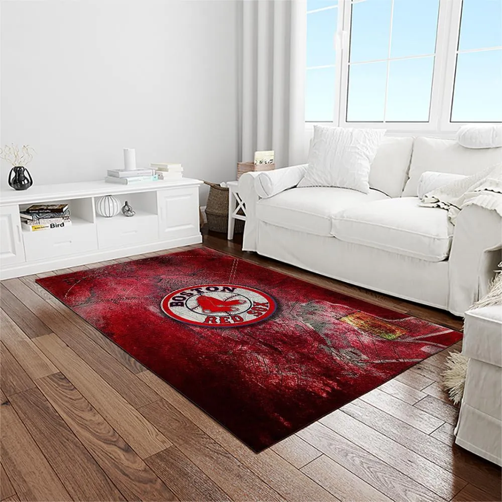 MLB Boston Red Sox Baseball Team Logo Rectangle Area Rug 673YY-2200