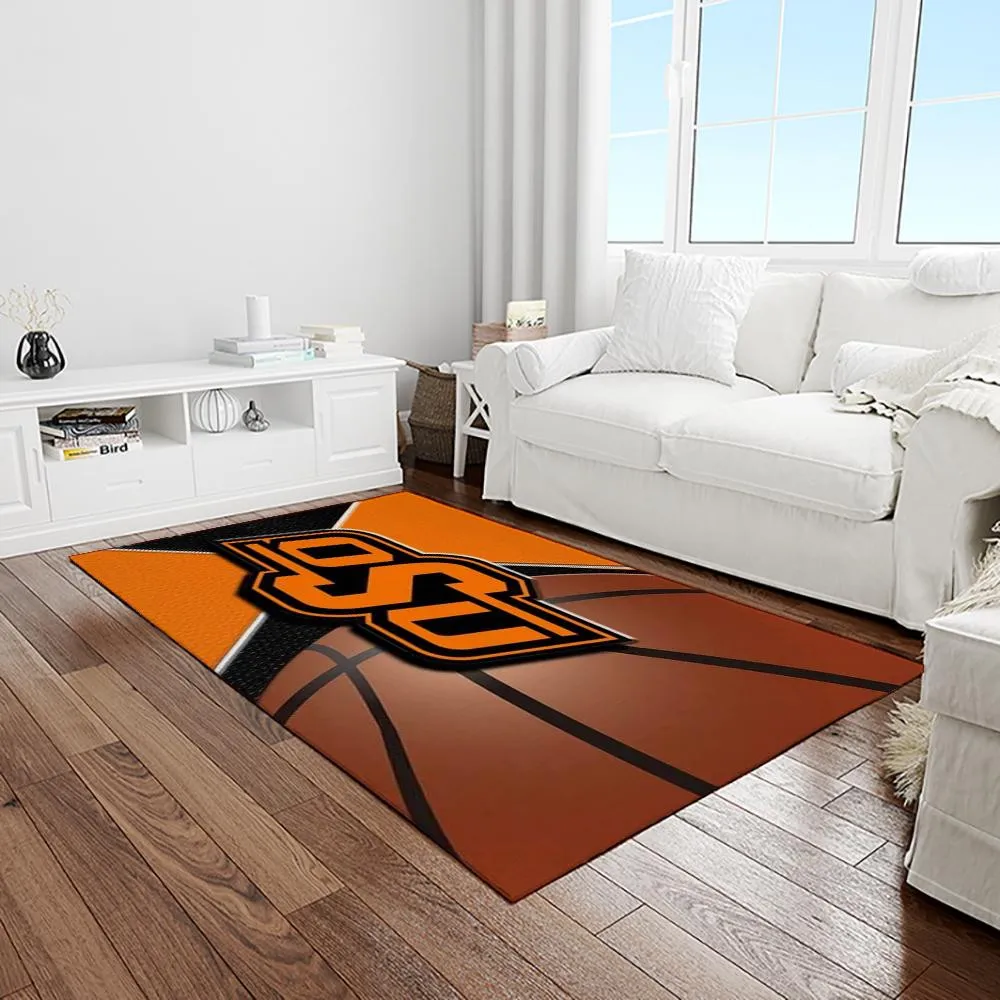 NCAA Oklahoma State Cowboys Sport Basketball And Foolball Team Logo Rectangle Area Rug 417FN-6450
