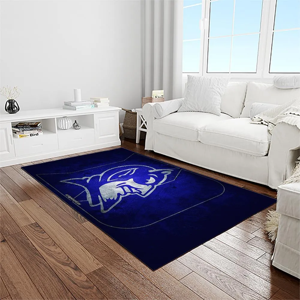 NCAA Duke Blue Devils College Sport Basketball And Foolball Team Logo Rectangle Area Rug 331XZ-1232