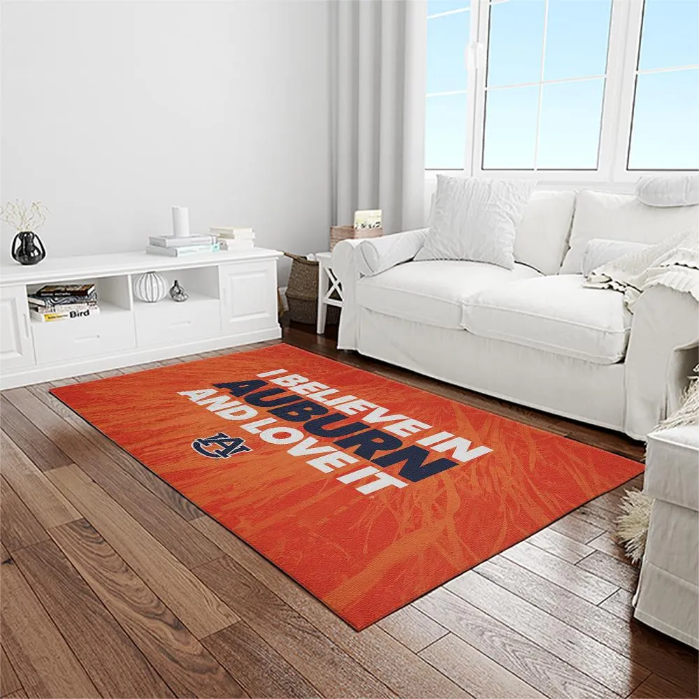 NCAA Auburn Tigers College Sport Basketball And Foolball Team Logo Rectangle Area Rug 291CK-6354