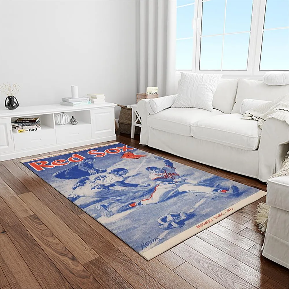 MLB Boston Red Sox Baseball Team Logo Rectangle Area Rug 880XE-6781