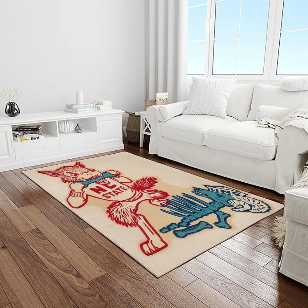 NCAA NC State Wolfpack Sport Basketball And Foolball Team Logo Rectangle Area Rug 761TG-9473
