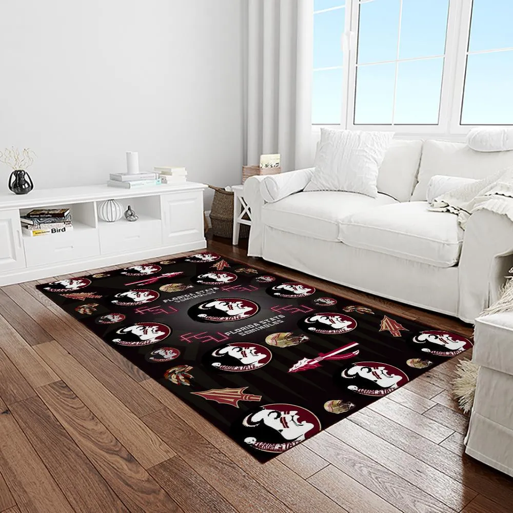 NCAA Florida State Seminoles Sport Basketball And Foolball Team Logo Rectangle Area Rug 311AO-3124