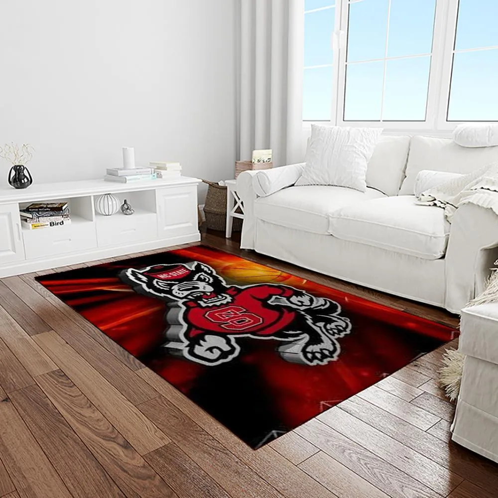 NCAA NC State Wolfpack Sport Basketball And Foolball Team Logo Rectangle Area Rug 298NZ-8309