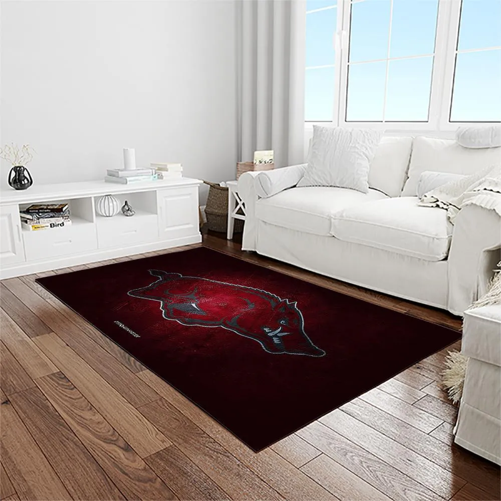 NCAA Arkansas Razorbacks College Sport Basketball And Foolball Team Logo Rectangle Area Rug 935SX-6639