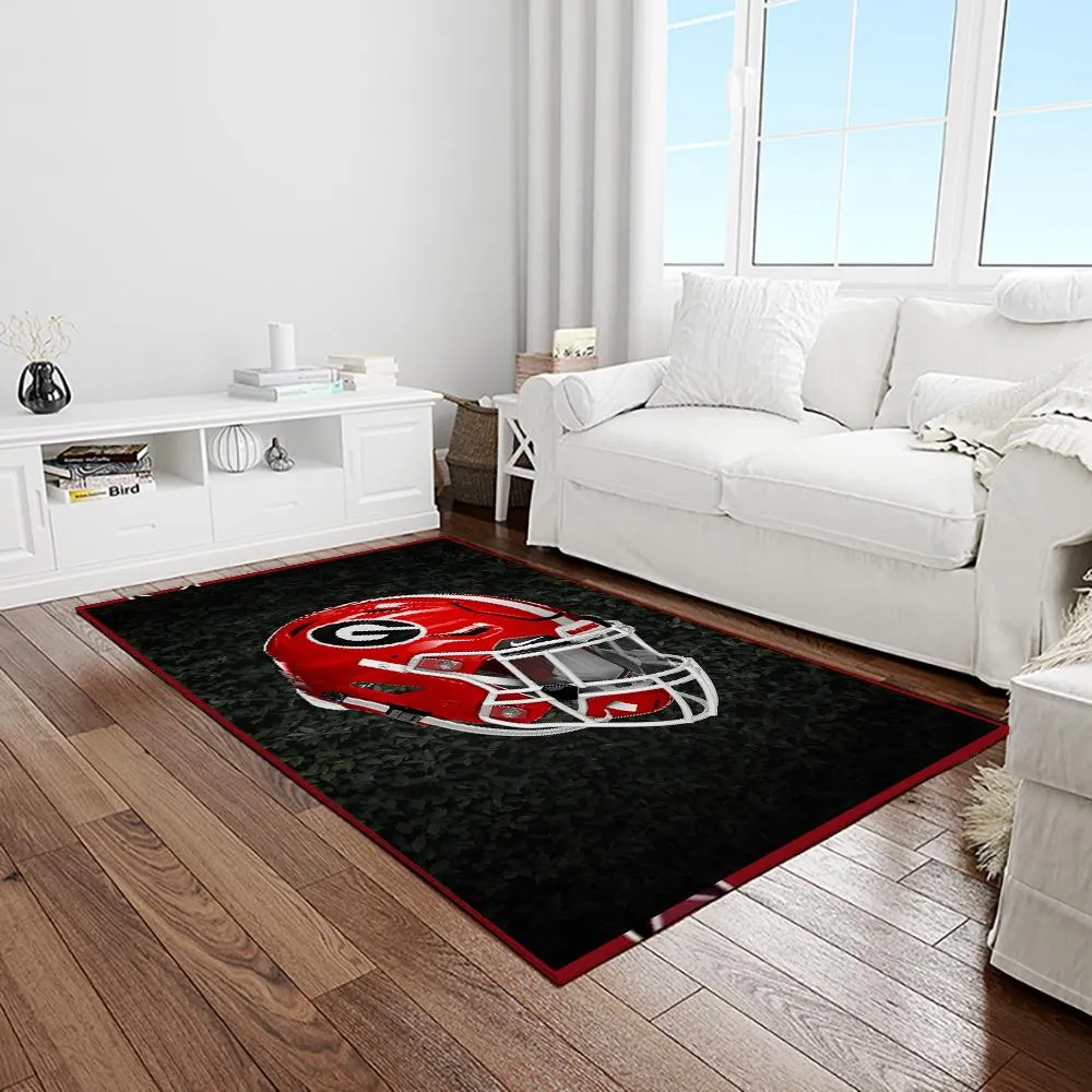 NCAA Georgia Bulldogs College Sport Basketball And Foolball Team Logo Rectangle Area Rug 273UJ-1819