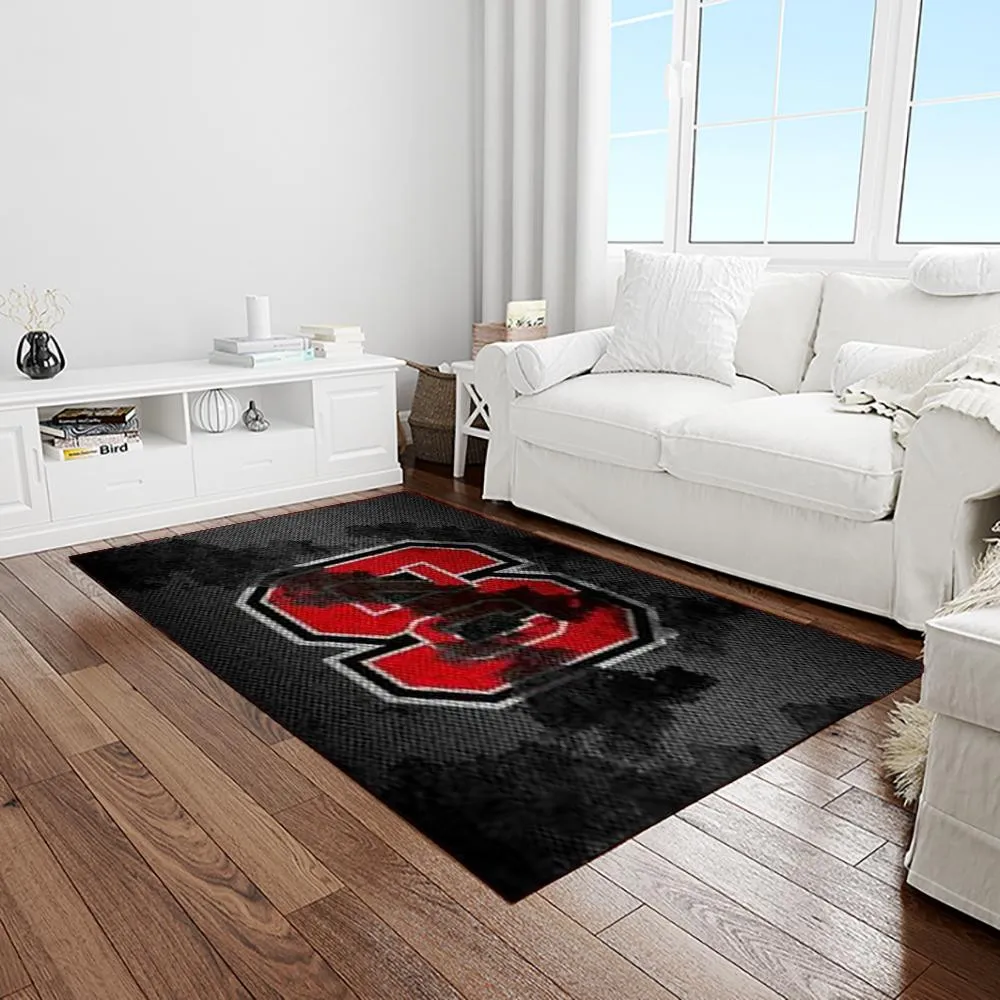 NCAA NC State Wolfpack Sport Basketball And Foolball Team Logo Rectangle Area Rug 768FP-2091