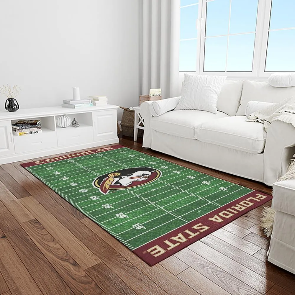 NCAA Florida State Seminoles Sport Basketball And Foolball Team Logo Rectangle Area Rug 109XD-1128
