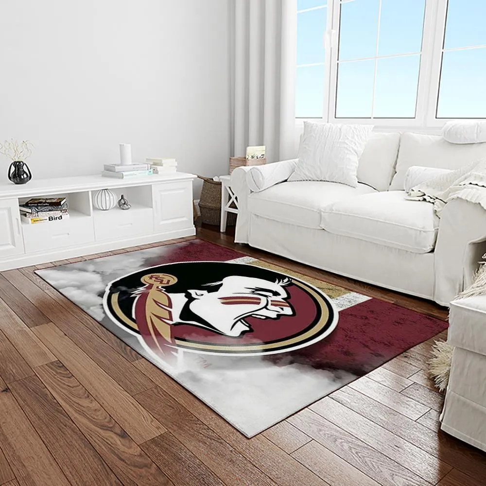 NCAA Florida State Seminoles Sport Basketball And Foolball Team Logo Rectangle Area Rug 357GY-6146