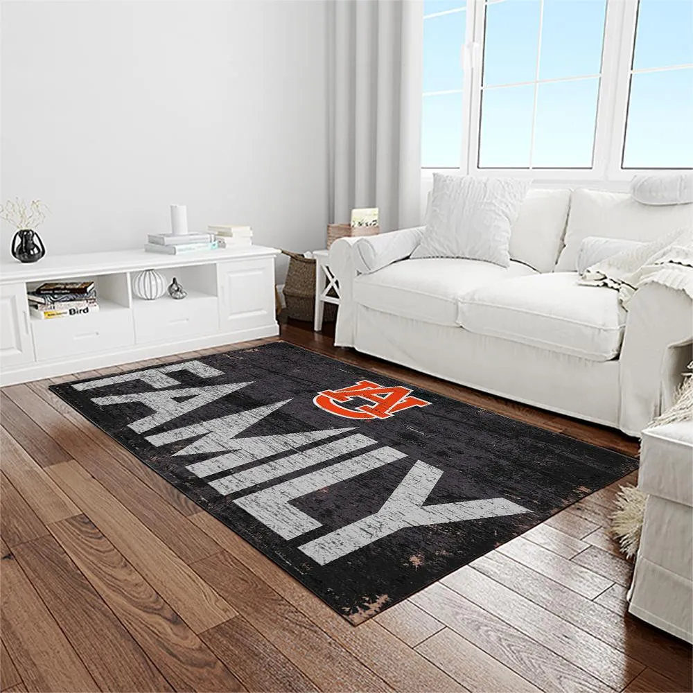 NCAA Auburn Tigers College Sport Basketball And Foolball Team Logo Rectangle Area Rug 212ET-8182