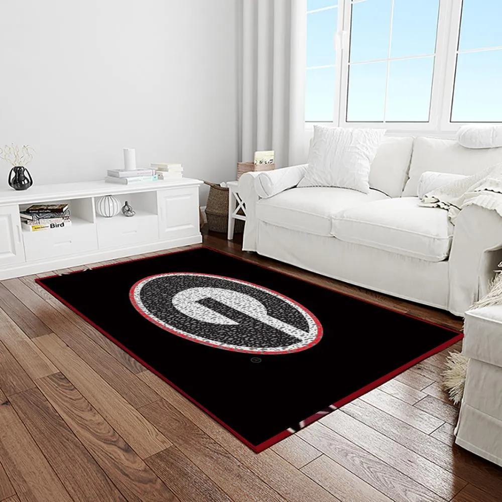 NCAA Georgia Bulldogs College Sport Basketball And Foolball Team Logo Rectangle Area Rug 879TT-2964