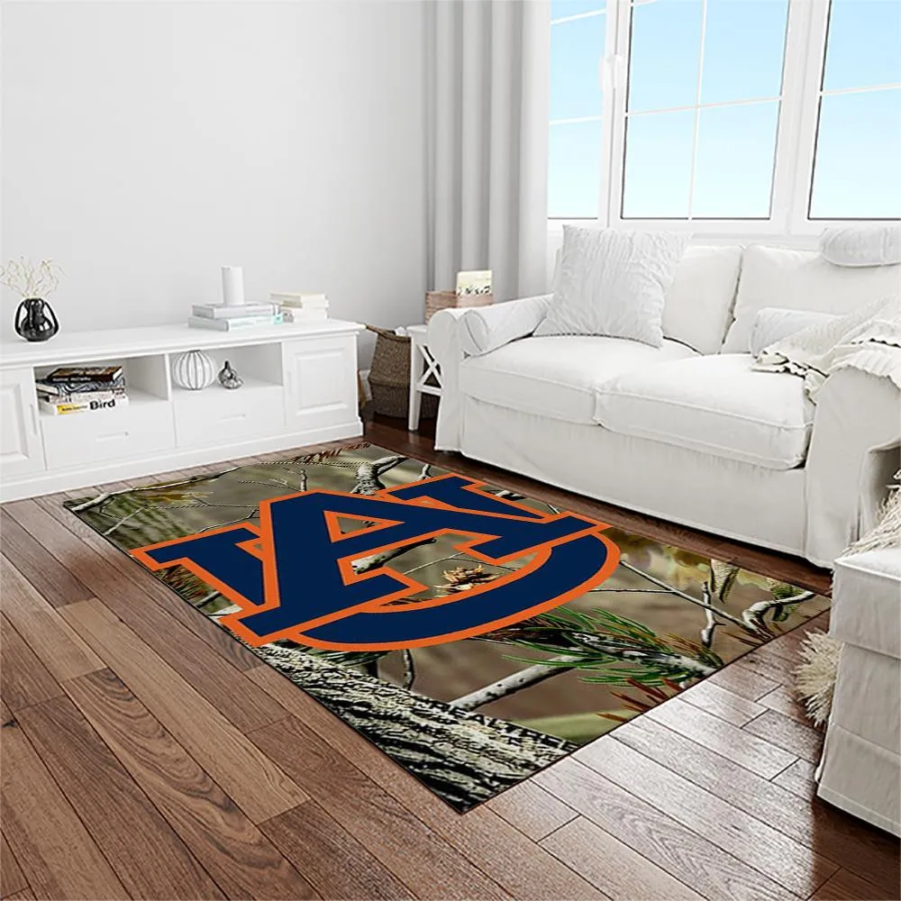 NCAA Auburn Tigers College Sport Basketball And Foolball Team Logo Rectangle Area Rug 175AV-2264