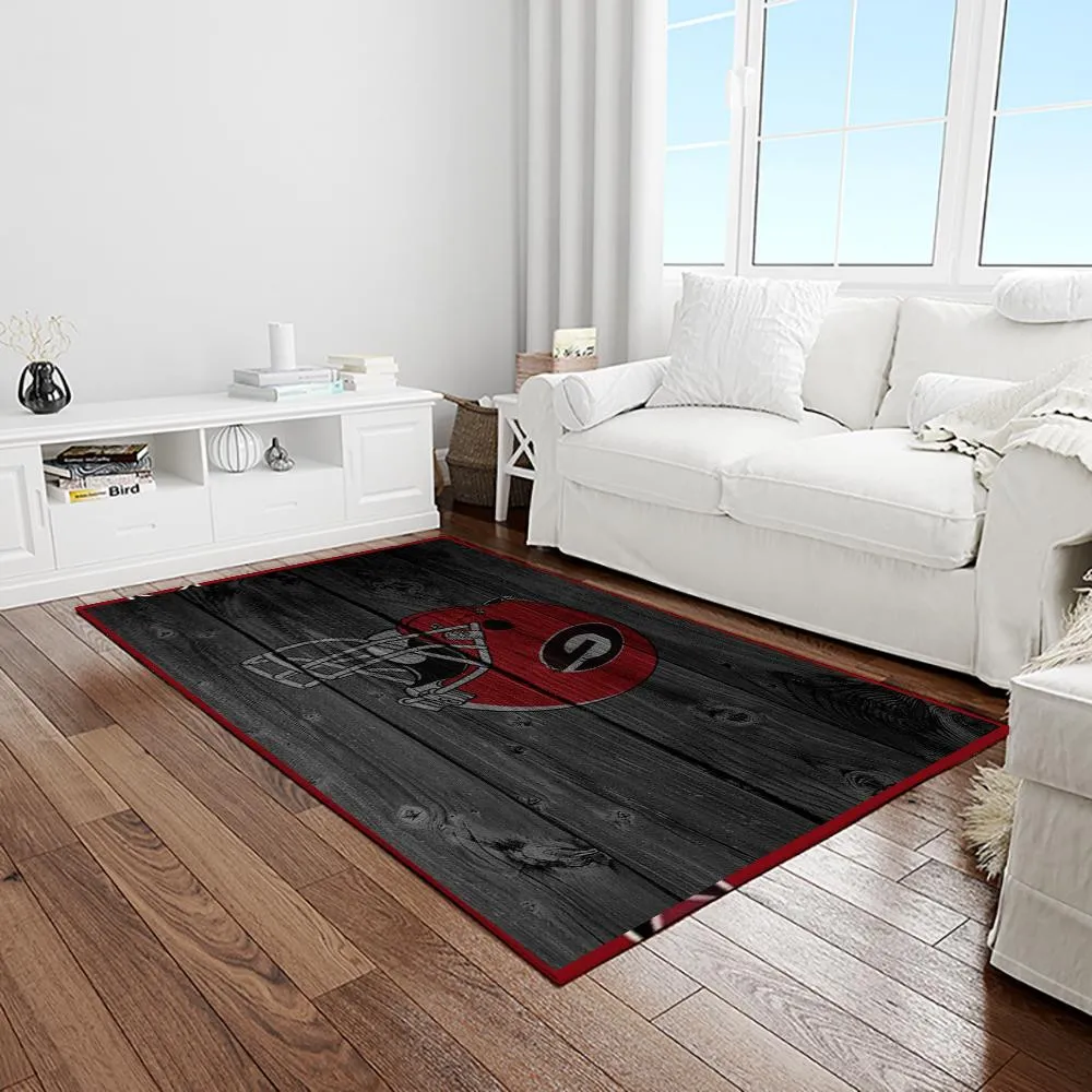 NCAA Georgia Bulldogs College Sport Basketball And Foolball Team Logo Rectangle Area Rug 712ED-9981
