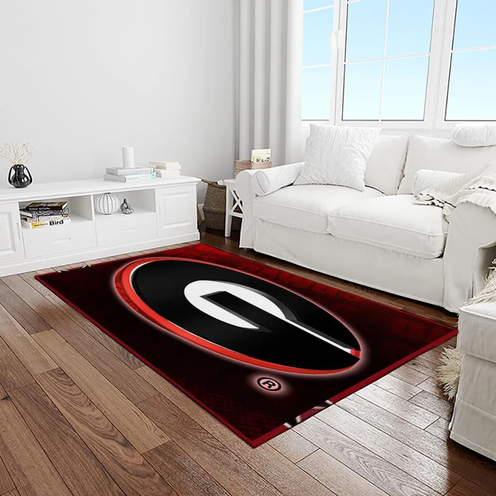 NCAA Georgia Bulldogs College Sport Basketball And Foolball Team Logo Rectangle Area Rug 825RE-2073