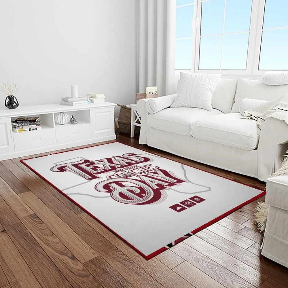 NCAA Texas A&M Aggies College Sport Basketball And Foolball Team Logo Rectangle Area Rug 570IH-4970