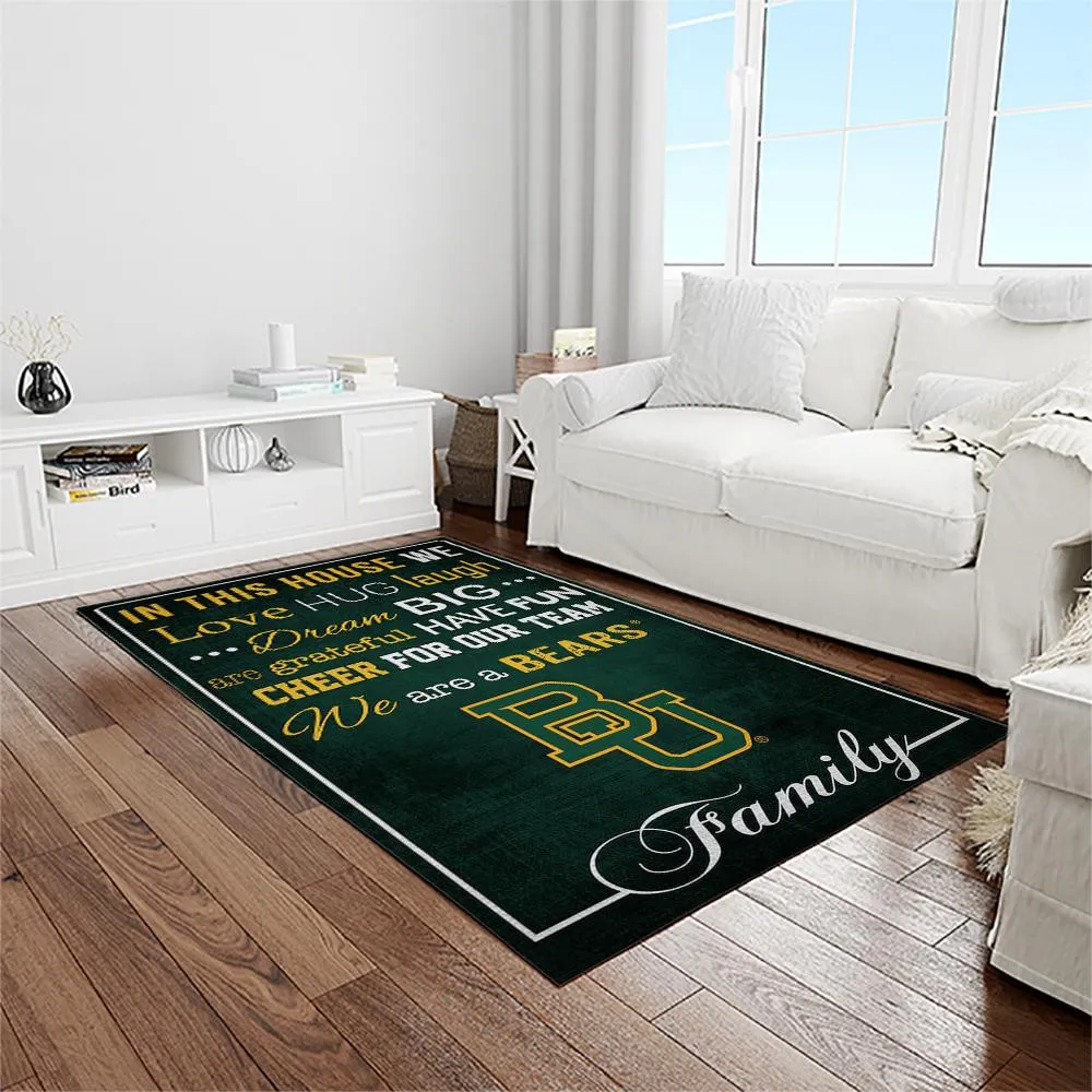 NCAA Baylor Bears Sport Basketball And Foolball Team Logo Rectangle Area Rug 786IH-6026