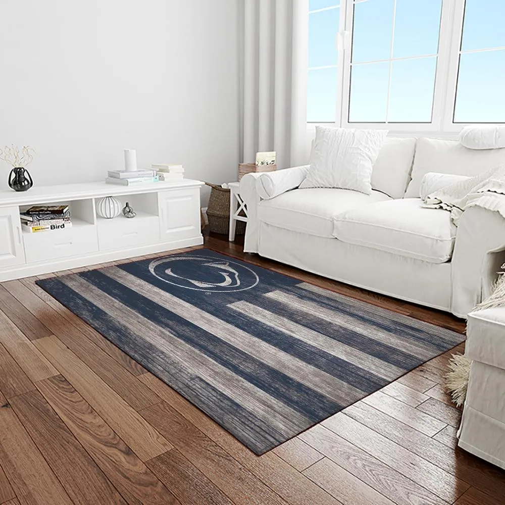 NCAA Penn State Nittany Lions College Sport Basketball And Foolball Team Logo Rectangle Area Rug 931OJ-8801