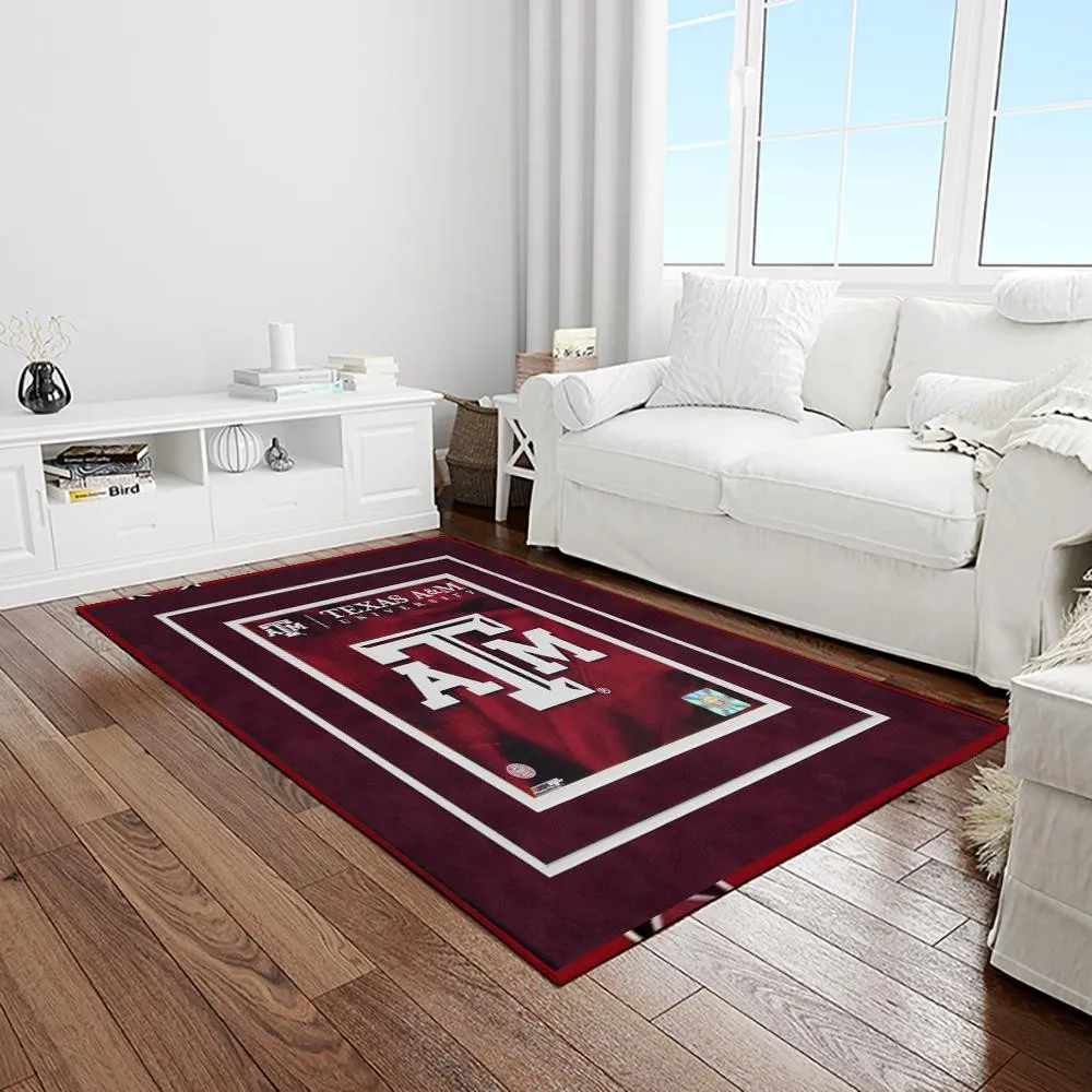NCAA Texas A&M Aggies College Sport Basketball And Foolball Team Logo Rectangle Area Rug 311MM-7795