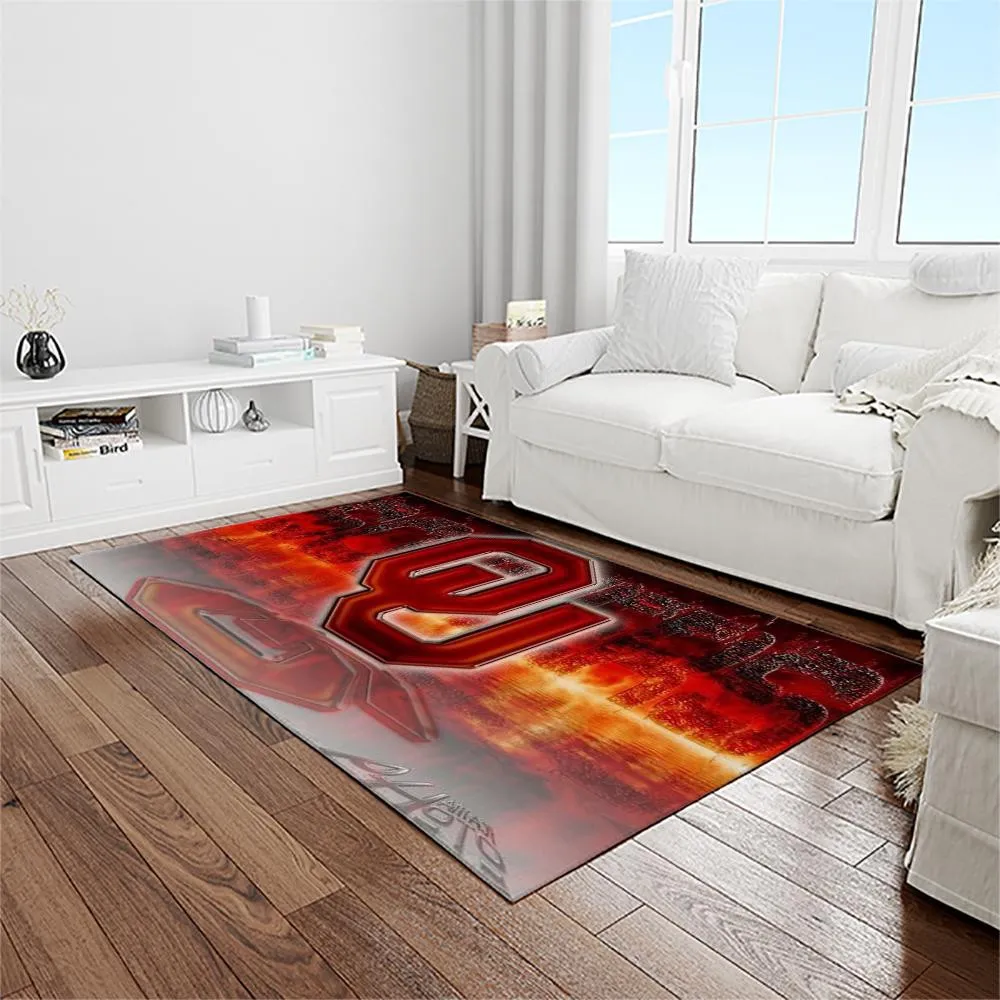 NCAA Oklahoma Sooners Sport Basketball And Foolball Team Logo Rectangle Area Rug 504QU-1263
