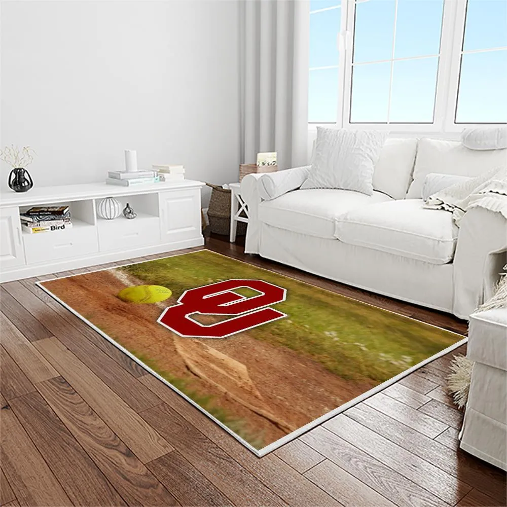NCAA Oklahoma Sooners Sport Basketball And Foolball Team Logo Rectangle Area Rug 832PT-6511