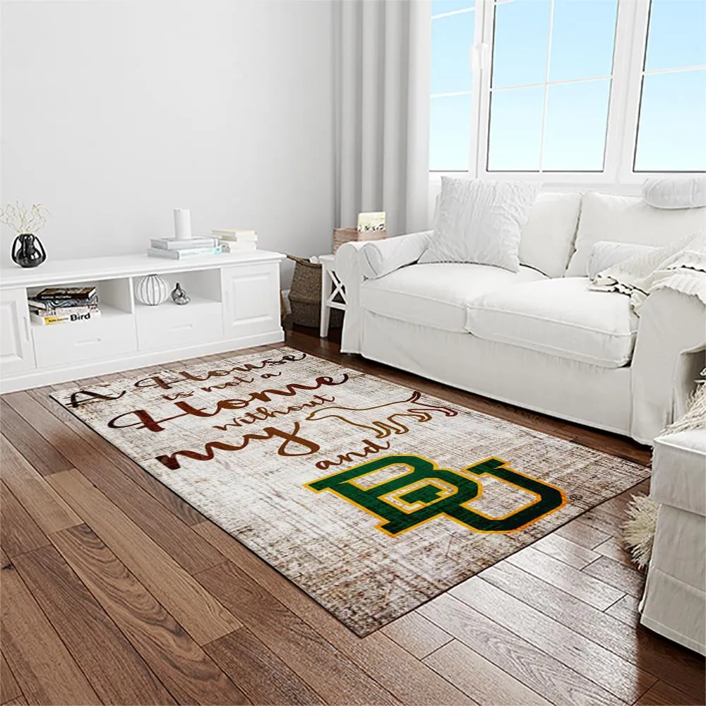 NCAA Baylor Bears Sport Basketball And Foolball Team Logo Rectangle Area Rug 941UX-9358