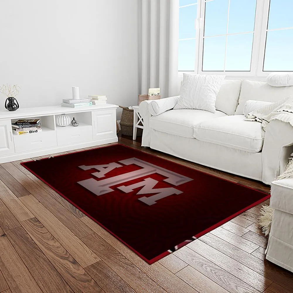 NCAA Texas A&M Aggies College Sport Basketball And Foolball Team Logo Rectangle Area Rug 576PP-6658