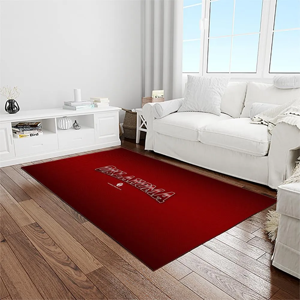 NCAA Oklahoma Sooners Sport Basketball And Foolball Team Logo Rectangle Area Rug 222RY-2713