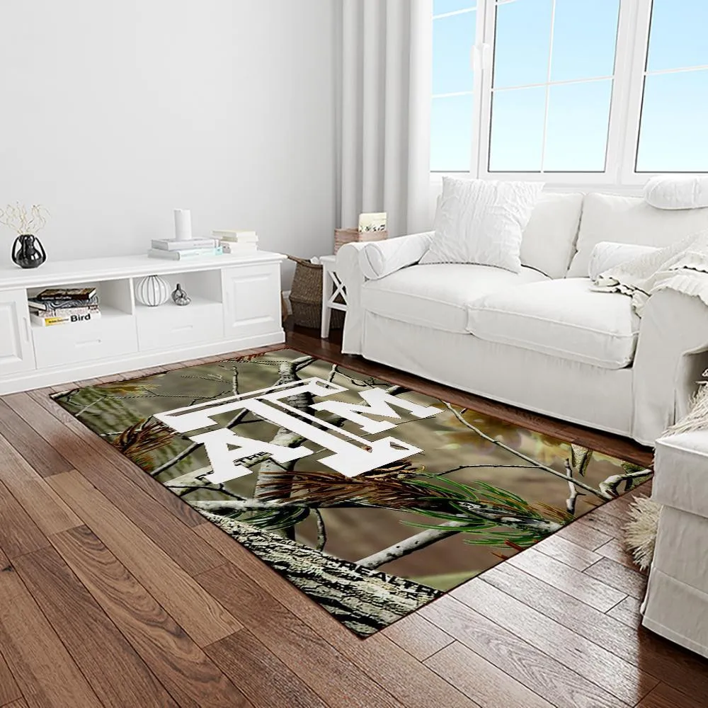 NCAA Texas A&M Aggies College Sport Basketball And Foolball Team Logo Rectangle Area Rug 594VI-5394