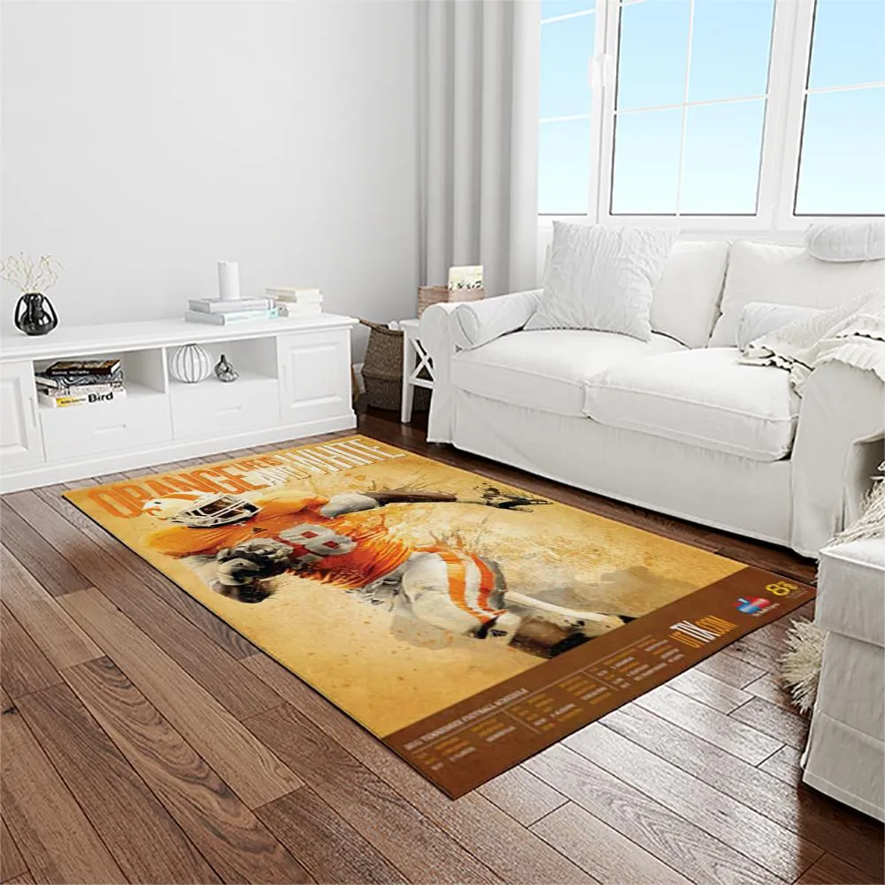 NCAA Tennessee Volunteers College Sport Basketball And Foolball Team Logo Rectangle Area Rug 185NP-1925