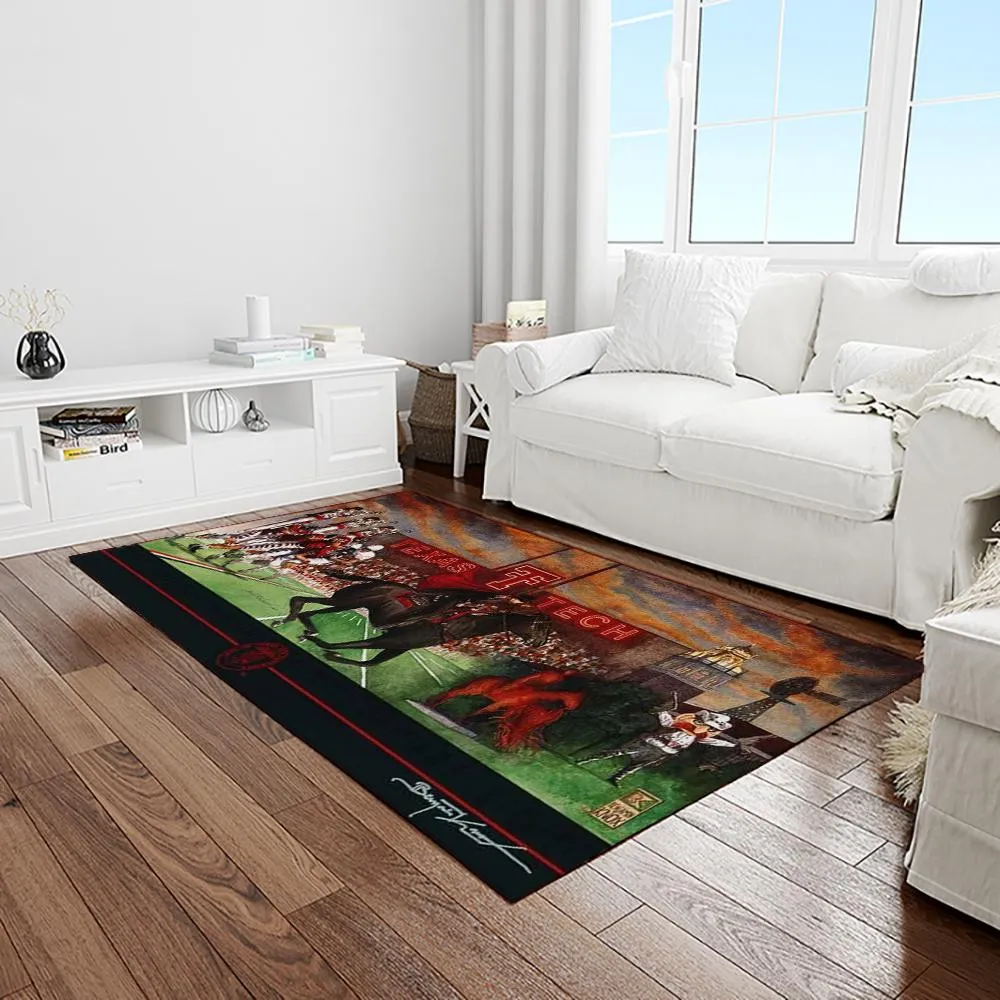 NCAA Texas Tech Red Raiders Sport Basketball And Foolball Team Logo Rectangle Area Rug 813WW-5032