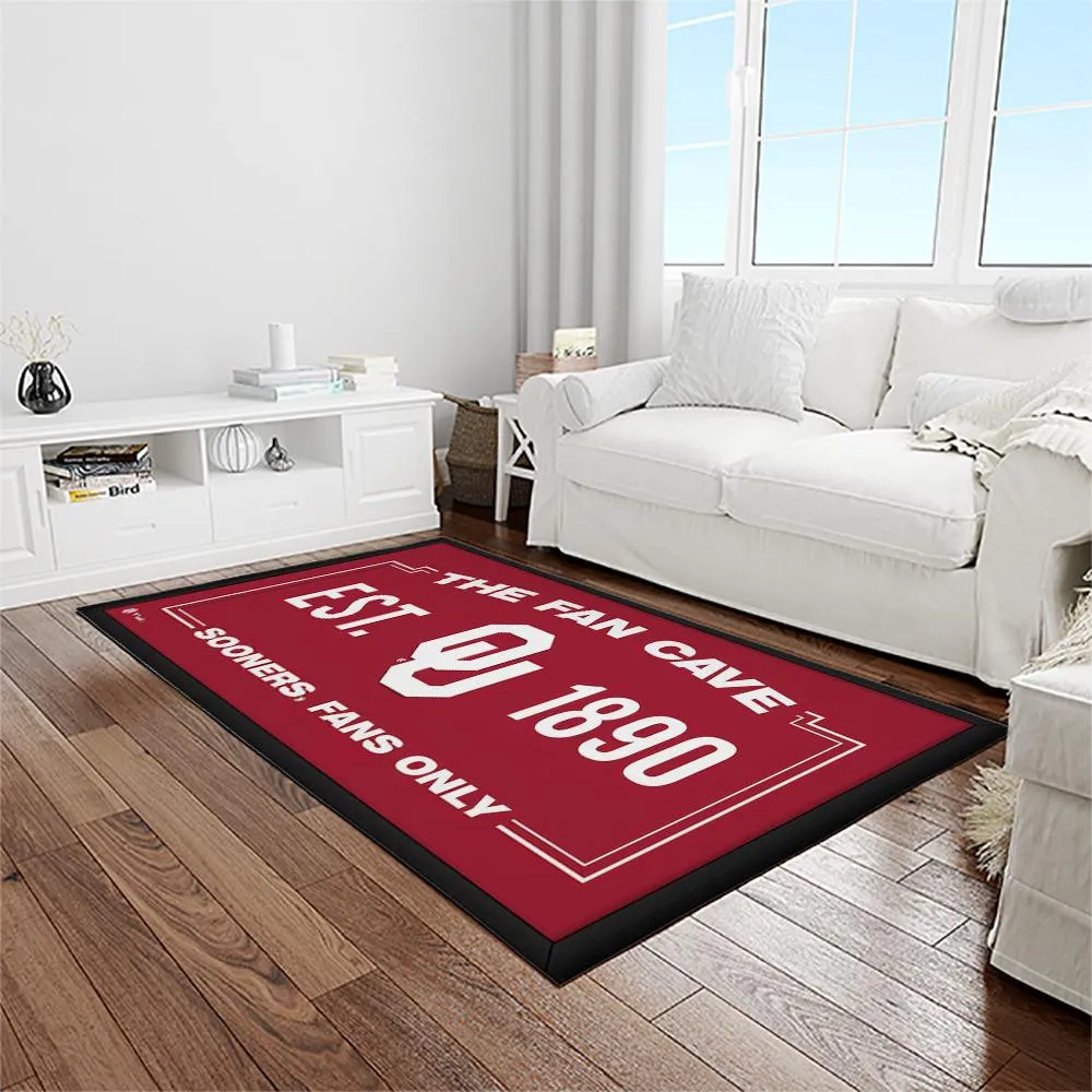 NCAA Oklahoma Sooners Sport Basketball And Foolball Team Logo Rectangle Area Rug 762YZ-7618