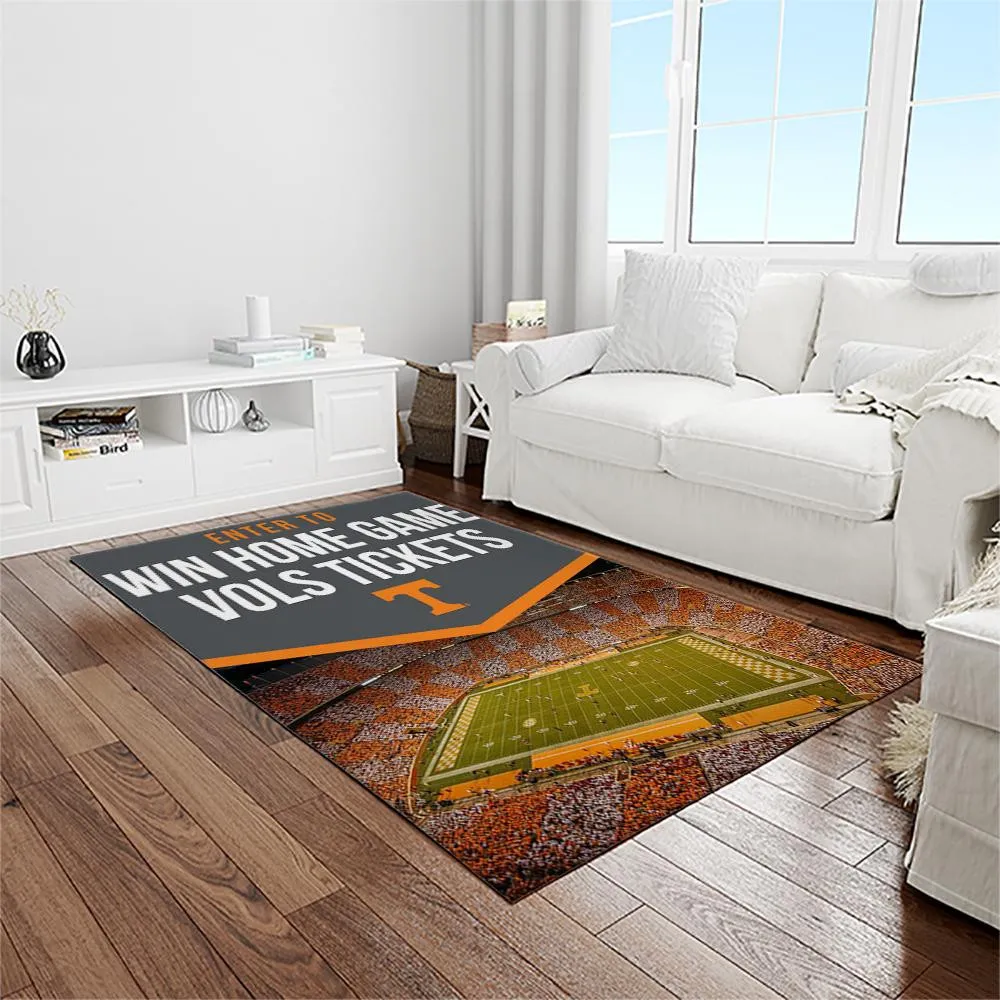 NCAA Tennessee Volunteers College Sport Basketball And Foolball Team Logo Rectangle Area Rug 271OM-1477