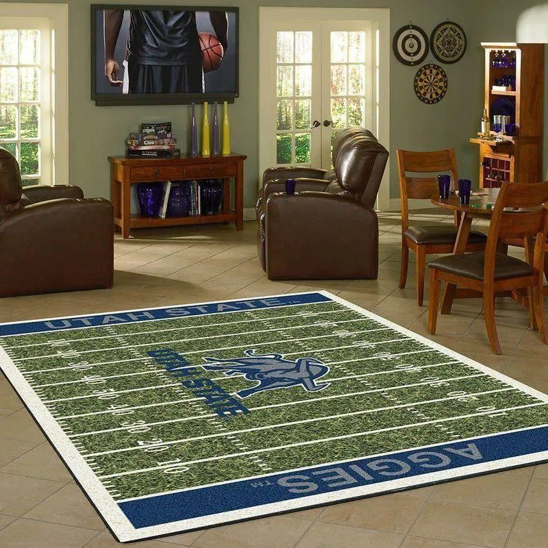Utah State Aggies Football Team Logo Carpet Rug Living Room 200225036 517IS-4009