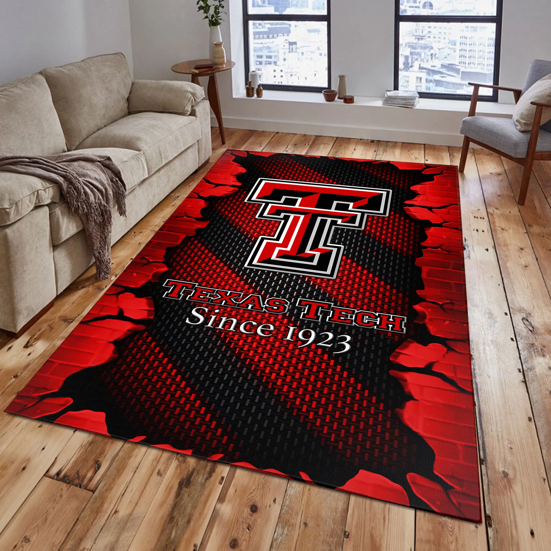 NCAA New Release Texas Tech Red Raiders Area Rug Living Room Carpet Regtangle 777YF-4336
