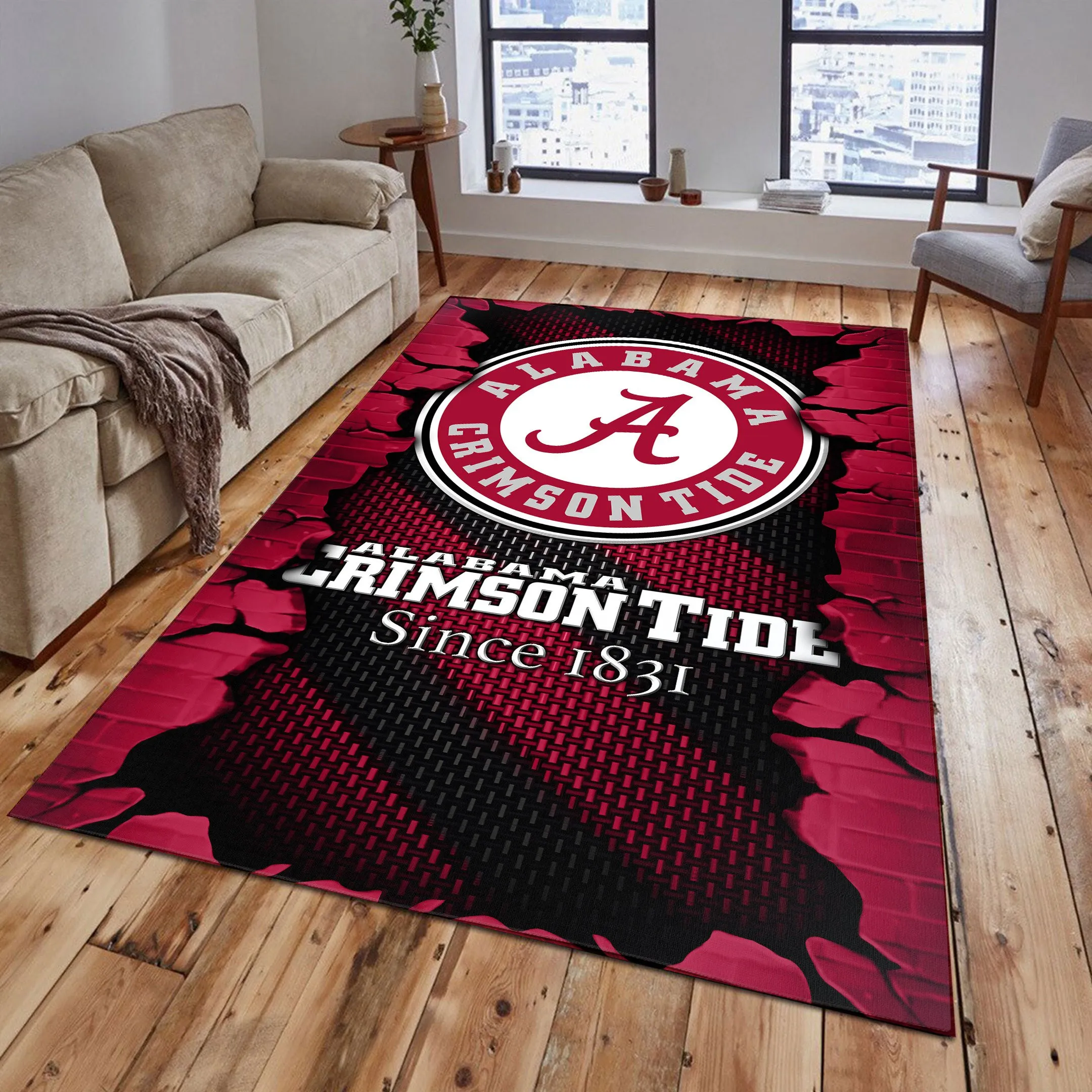 NCAA New Release Alabama Crimson Tide Area Rug Living Room Carpet Regtangle 196ZN-2768