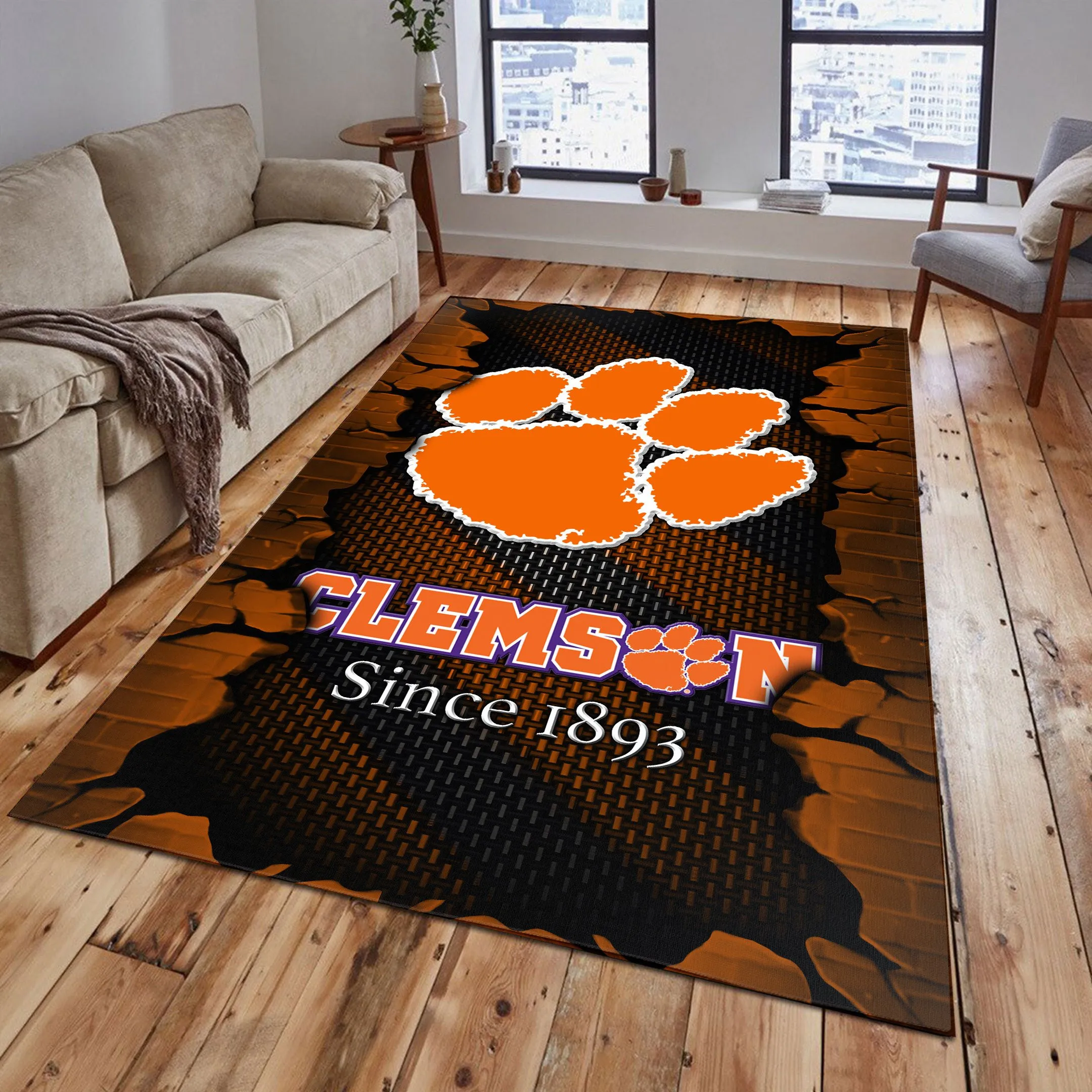 NCAA New Release Clemson Tigers Area Rug Living Room Carpet Regtangle 304WF-8645