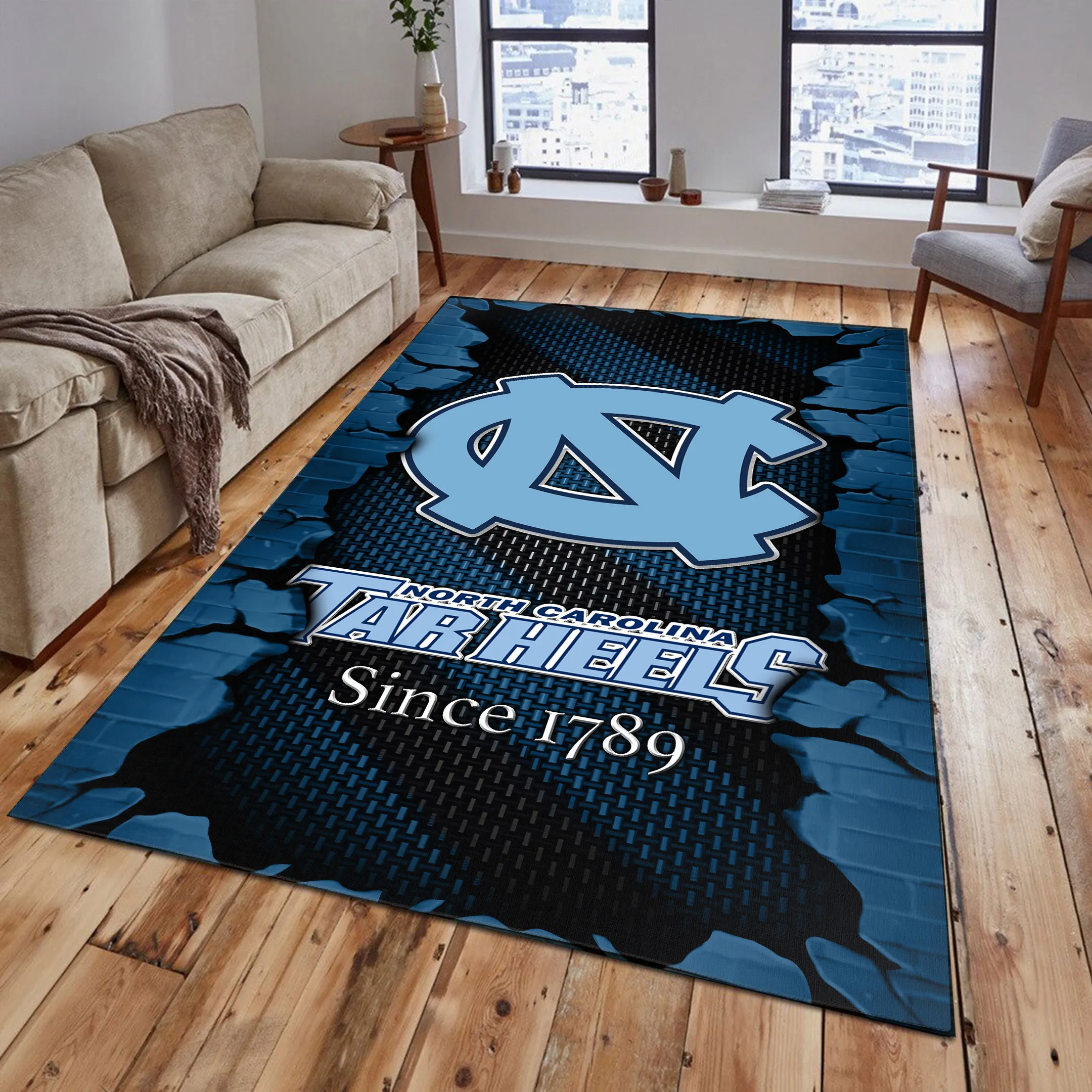 NCAA New Release North Carolina Tar Heels Area Rug Living Room Carpet Regtangle 703EY-6252