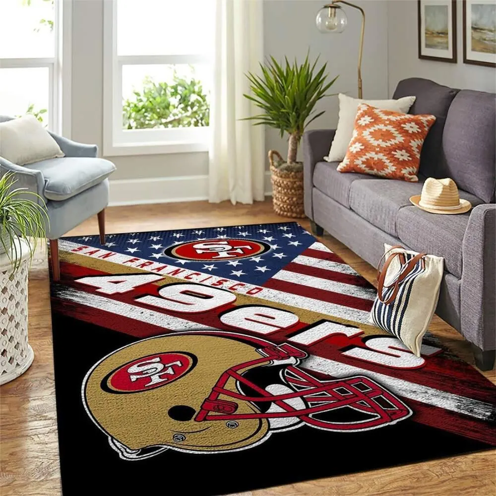 San Francisco 49ers Nfl Rugs American Flag Style Living Room Regtangle 137DP-6918