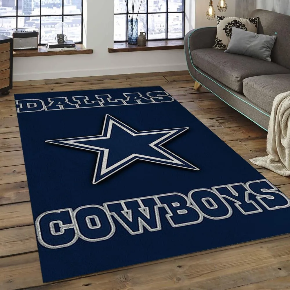 NFL Dallas Cowboys Football Team Logo Rectangle Area Rug 585JH-9575